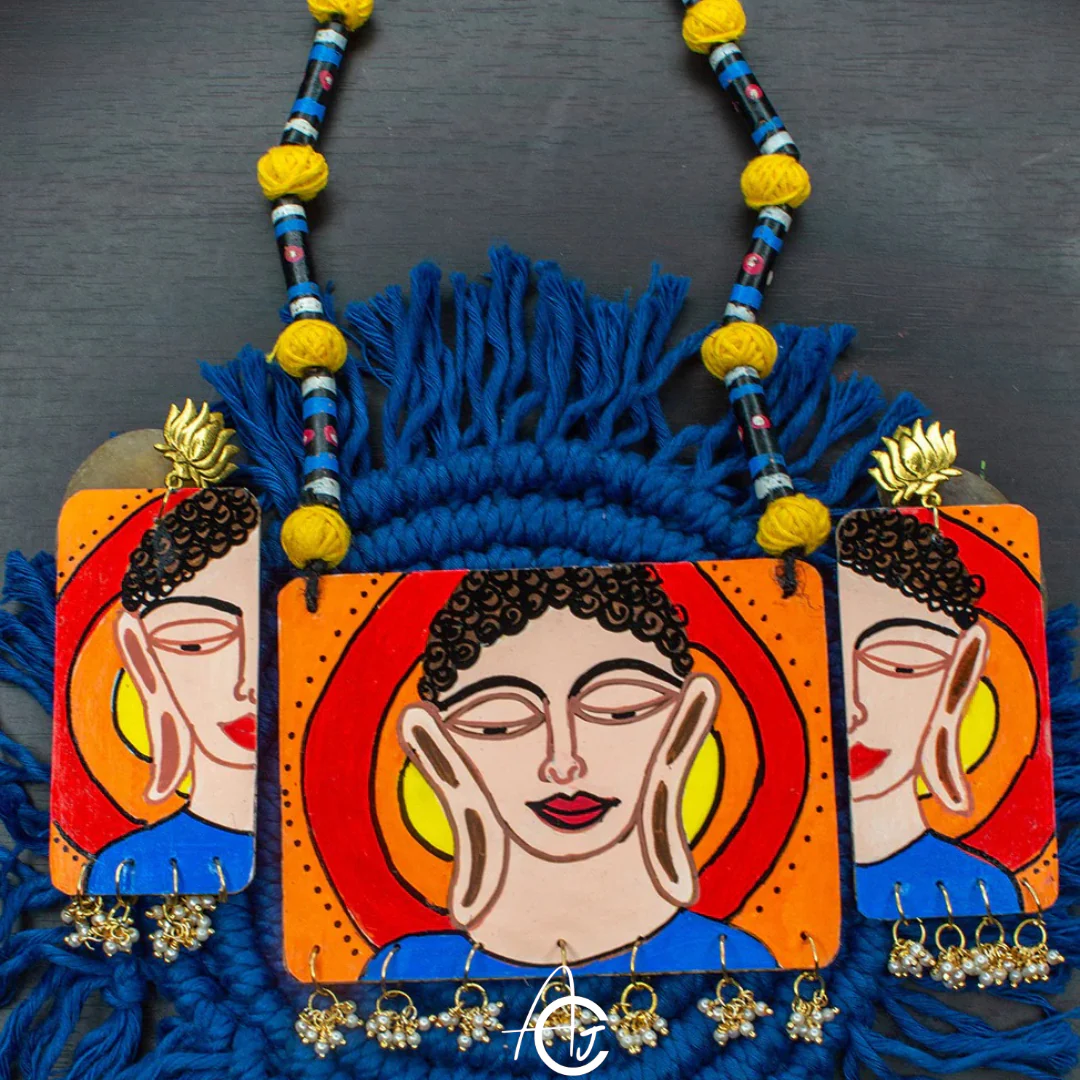 Statement Necklace Set, Handpainted : Handmade - Image 5