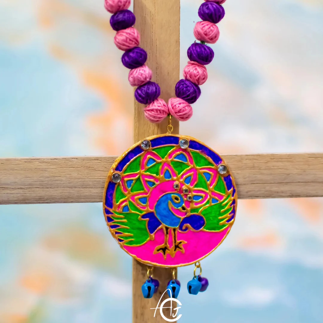 Statement Necklace, Handpainted : Handmade - Image 5