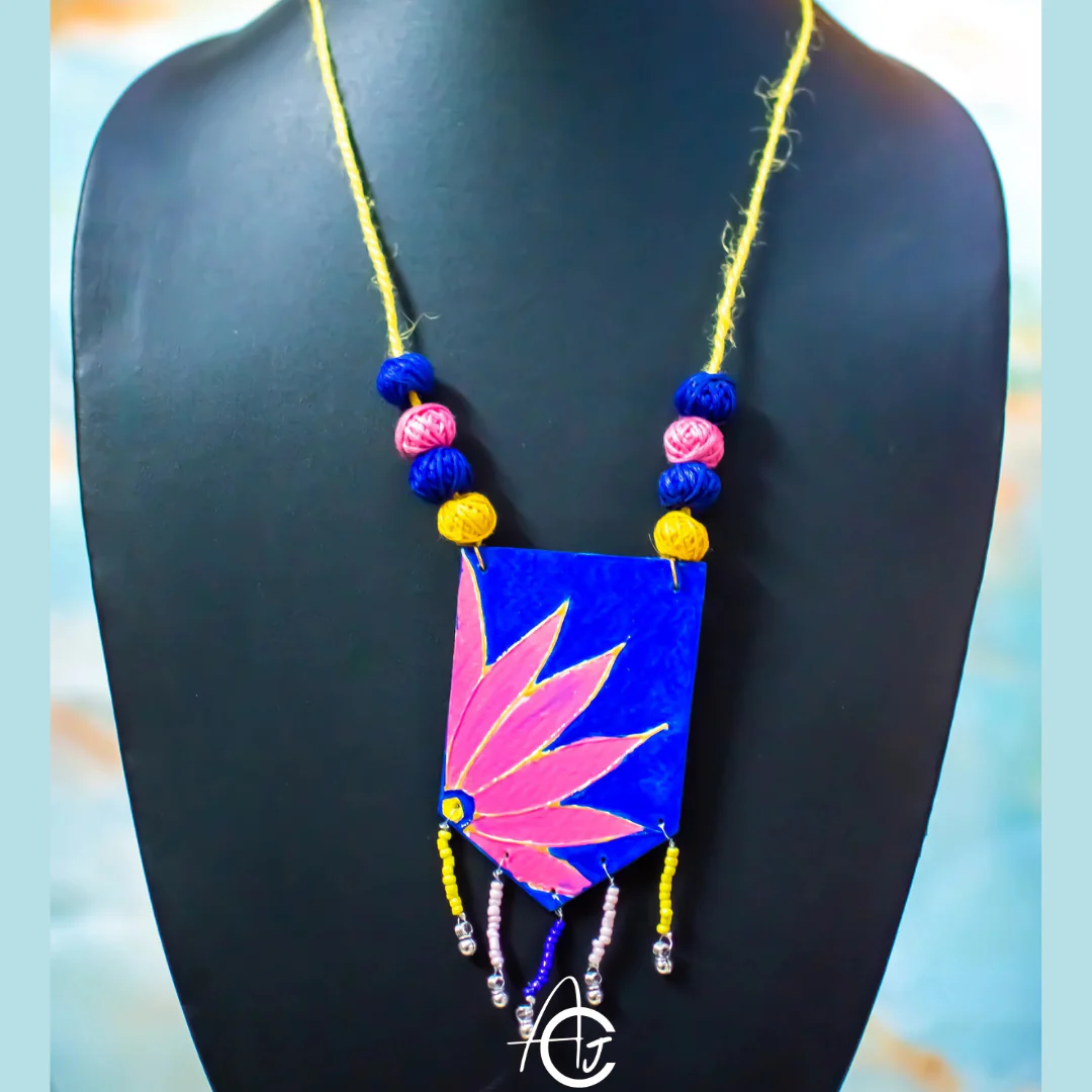 Statement Necklace, Handpainted : Handmade - Image 4